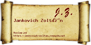 Jankovich Zoltán névjegykártya